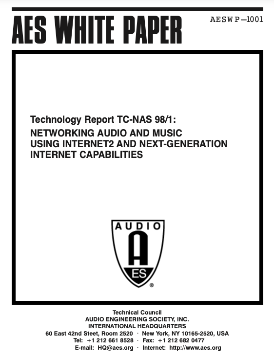 Networking Audio and Music Using Internet2 and Next-Generation Internet Capabilities image